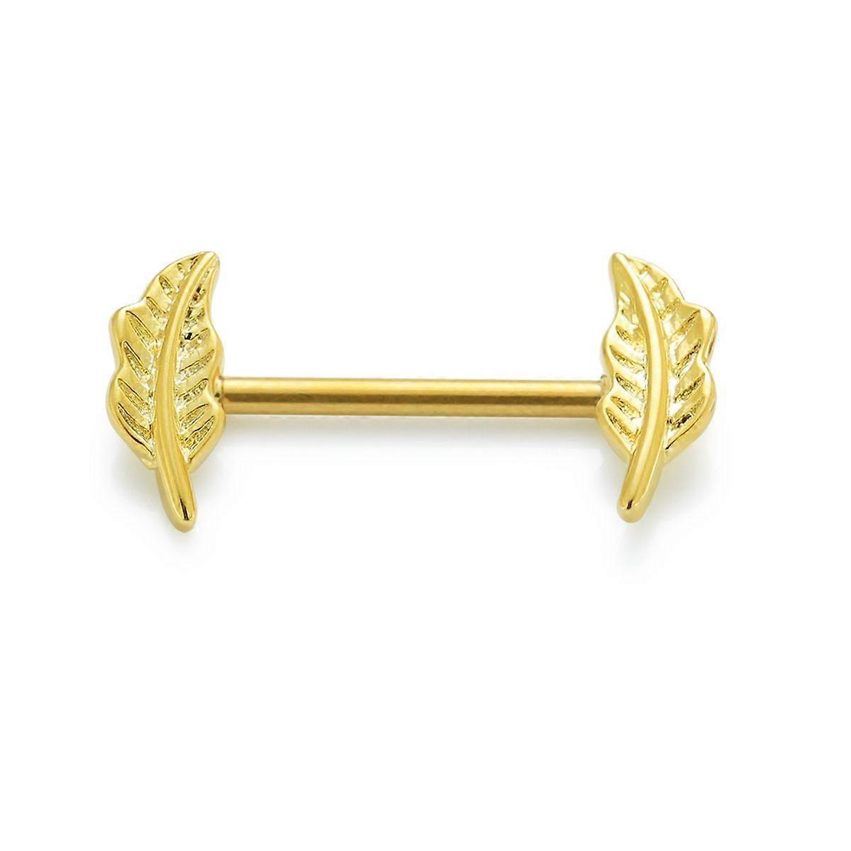Barre à mamelon en acier chirurgical 316L Floral Leaf