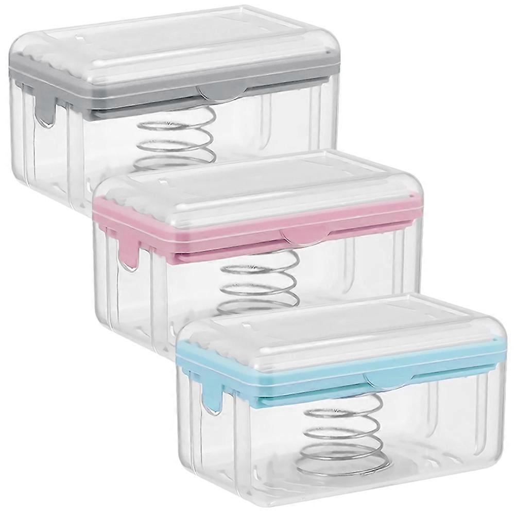 Non-Slip Soap Draining Box Modern Style Stainless Steel Bathroom Accessories 3Pcs