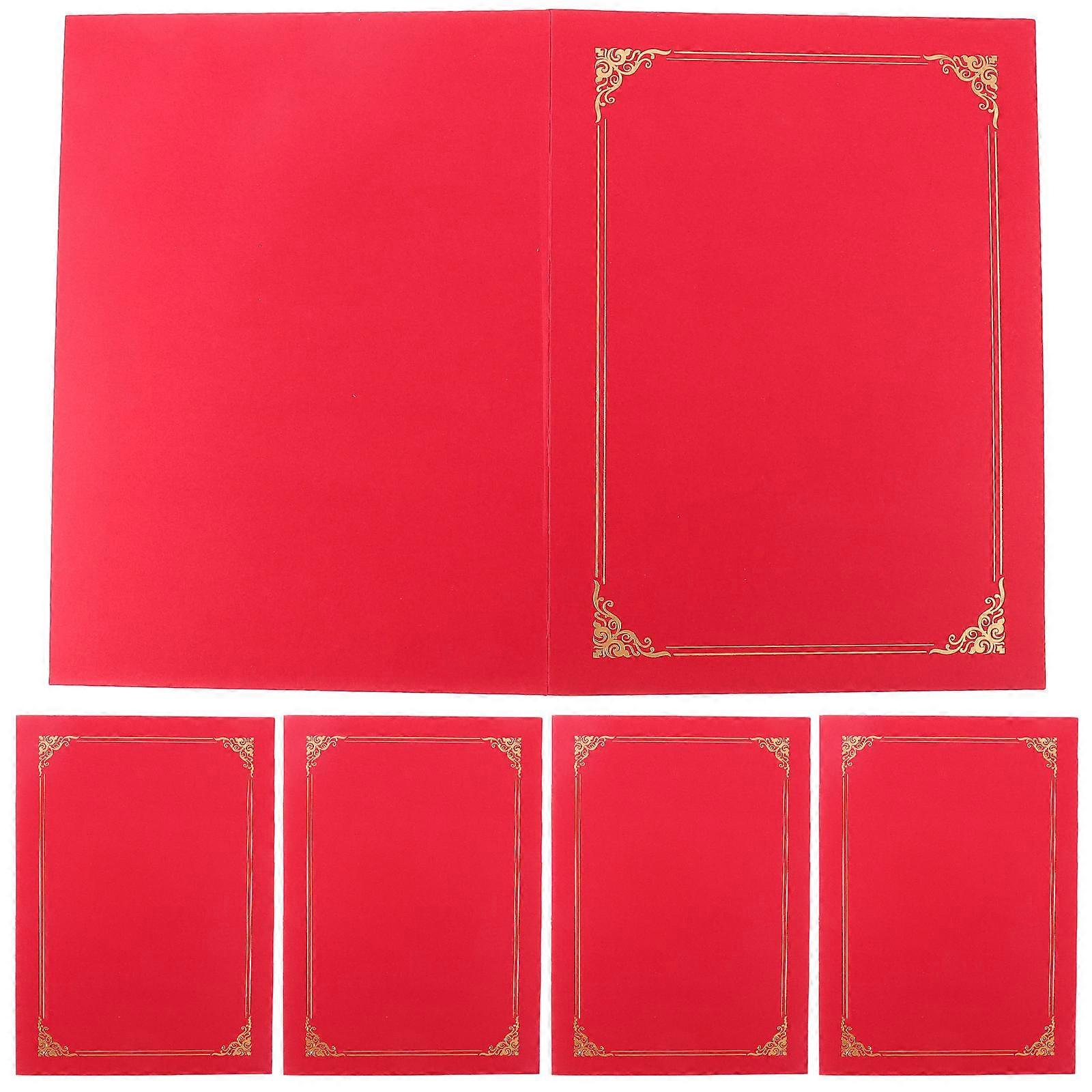 Award Certificate Cover Single Sided Award Certificate Holders Red Rectangular Document Protection 30.8X22.5X0.1CM 10Pack