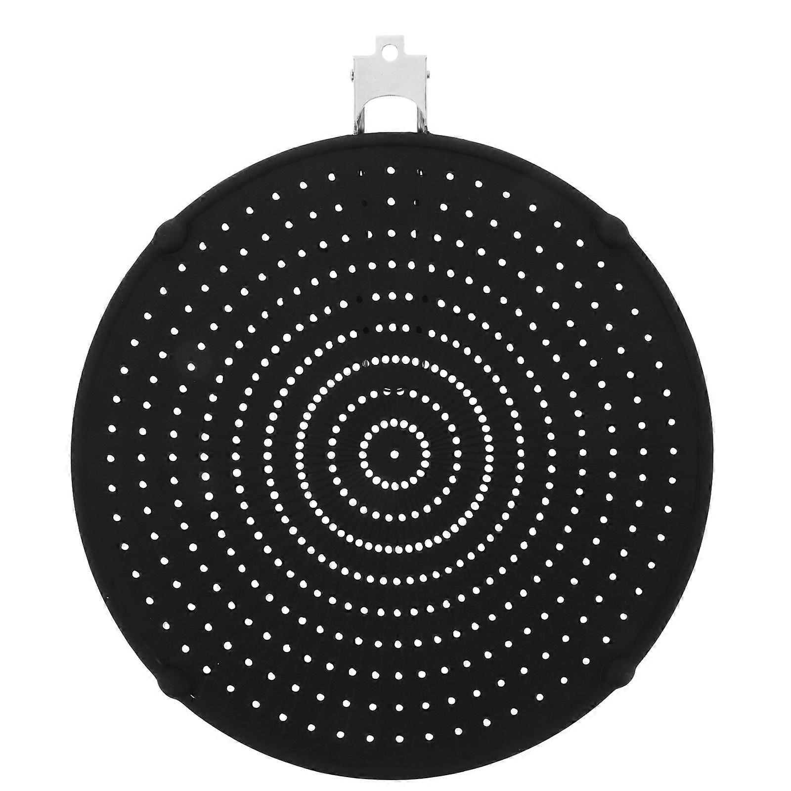 Silicone Splatter Screen with Foldable Stainless Steel Handle for Frying Pan – Kitchen Cooking Tool for Oil Splash Guard and Easy Storage