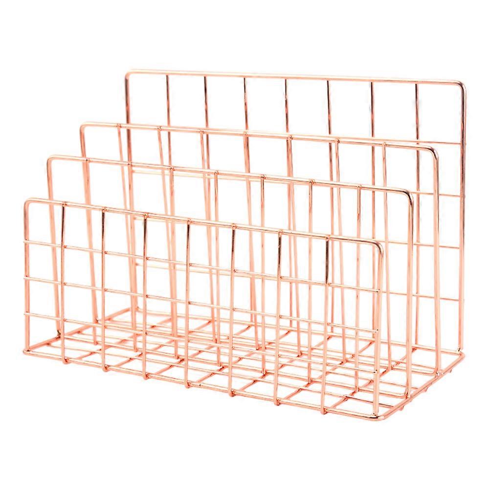 File Holder Metal Desk Organizer Rectangular Safe Storage Home Study 1Set