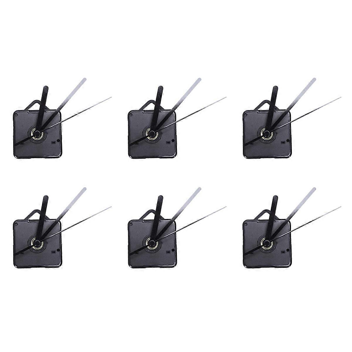 6 Pack Wall Clock Repair Parts Pendulum Movement Mechanism Quartz Clock Motor with Hands & Fittings