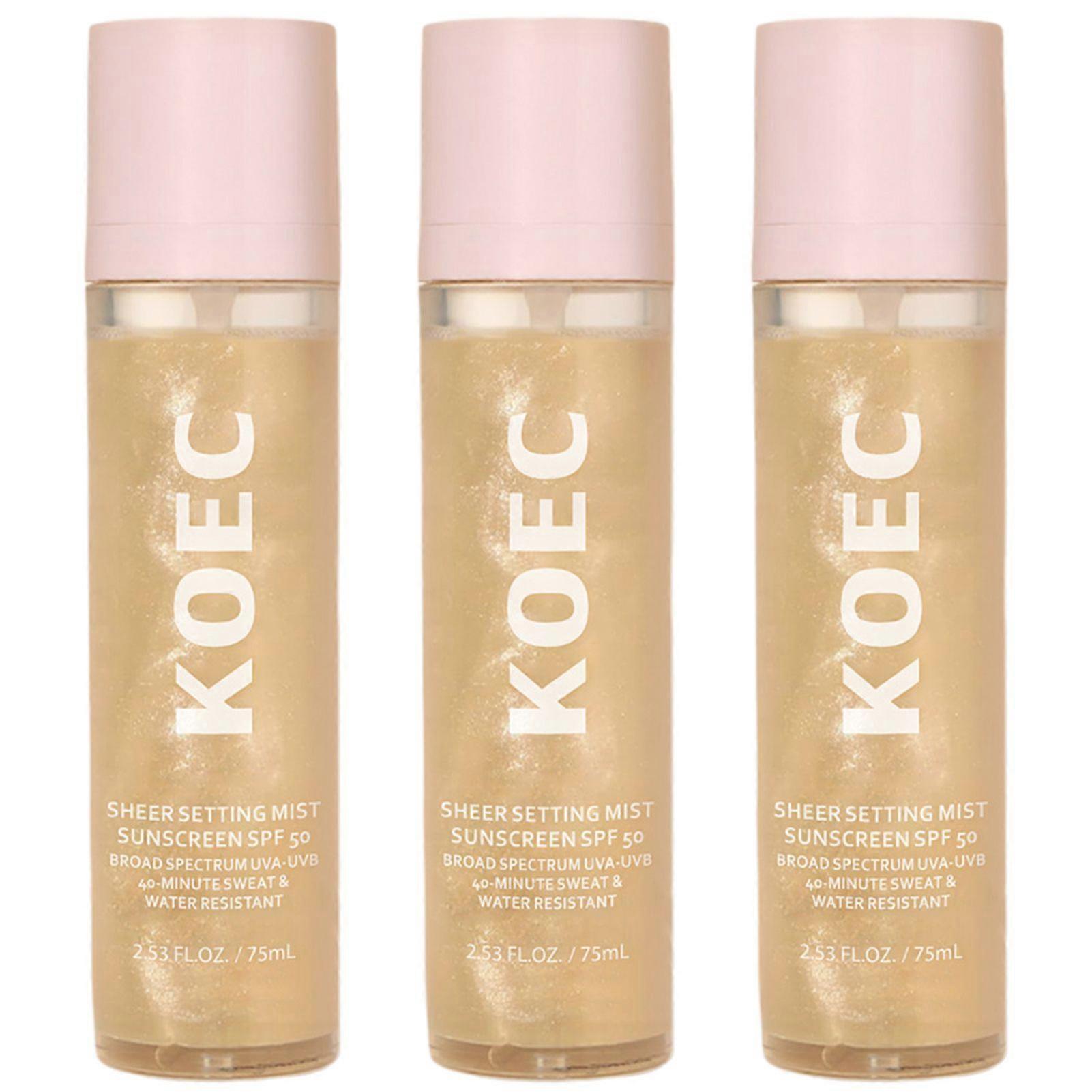 Sunglaze Sheer Setting Mist Sunscreen SPF50 Hydrating Makeup-Friendly-Glow Spray for All Skin Types