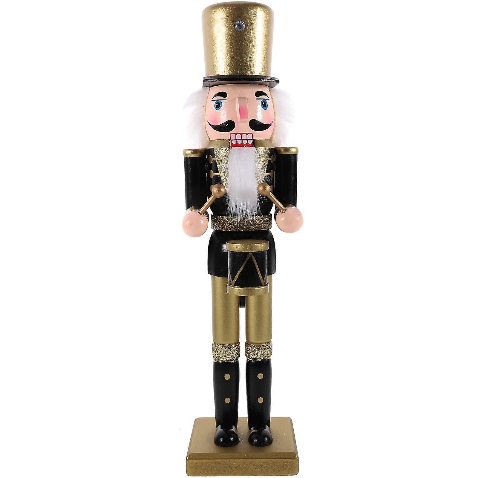 Nutcracker Puppet Figure Christmas Nutcracker Statue Soldier Shape Home Decoration 1Set