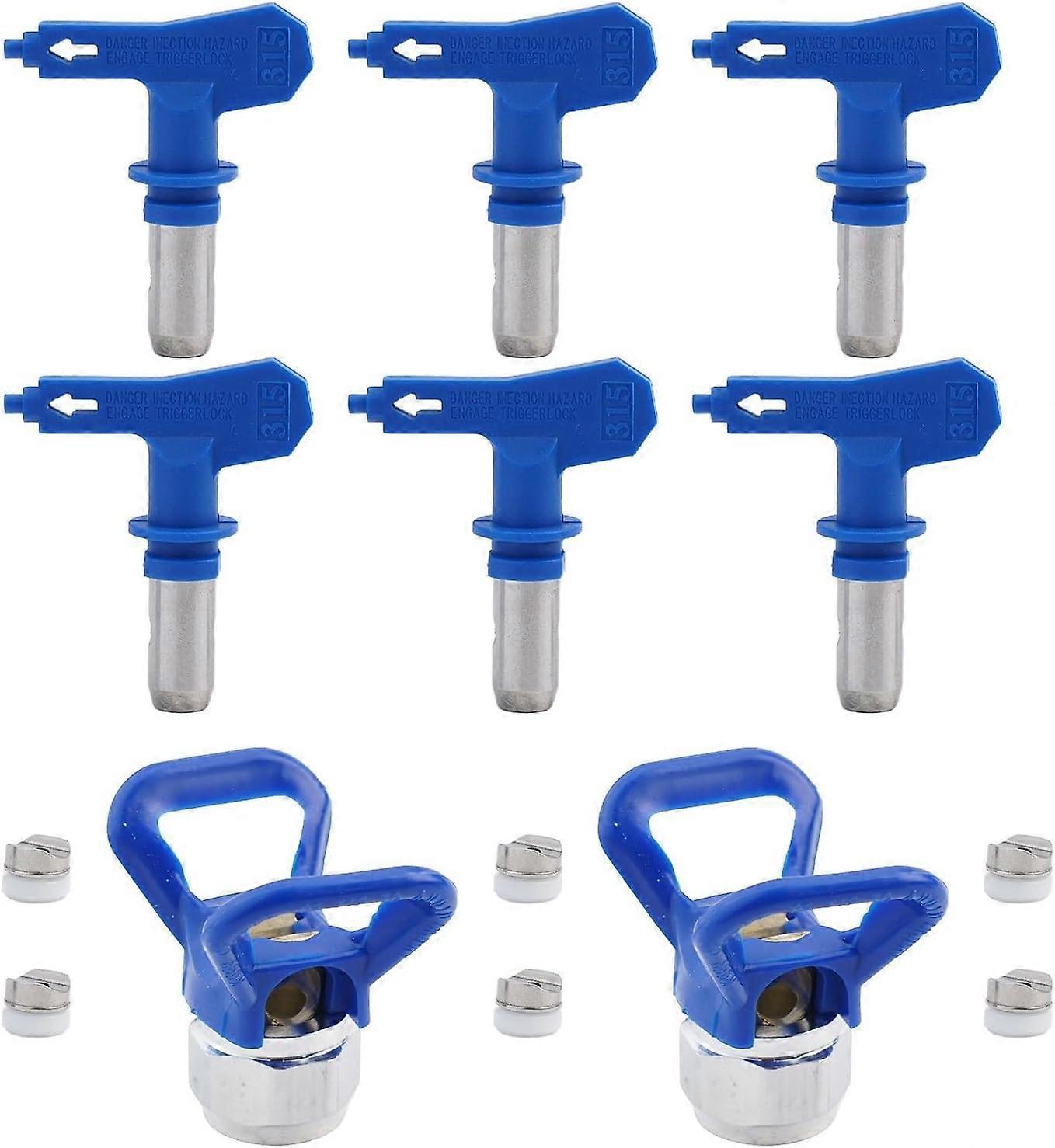6-pack effektiva högtrycksmunstycken för färgsprutning för maximal mångsidighet (blå)