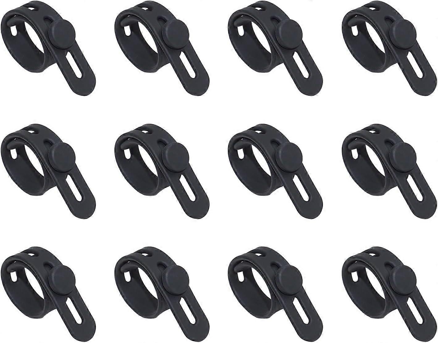 12-Pack Silicone Cable Ties, Reusable Cable Tags