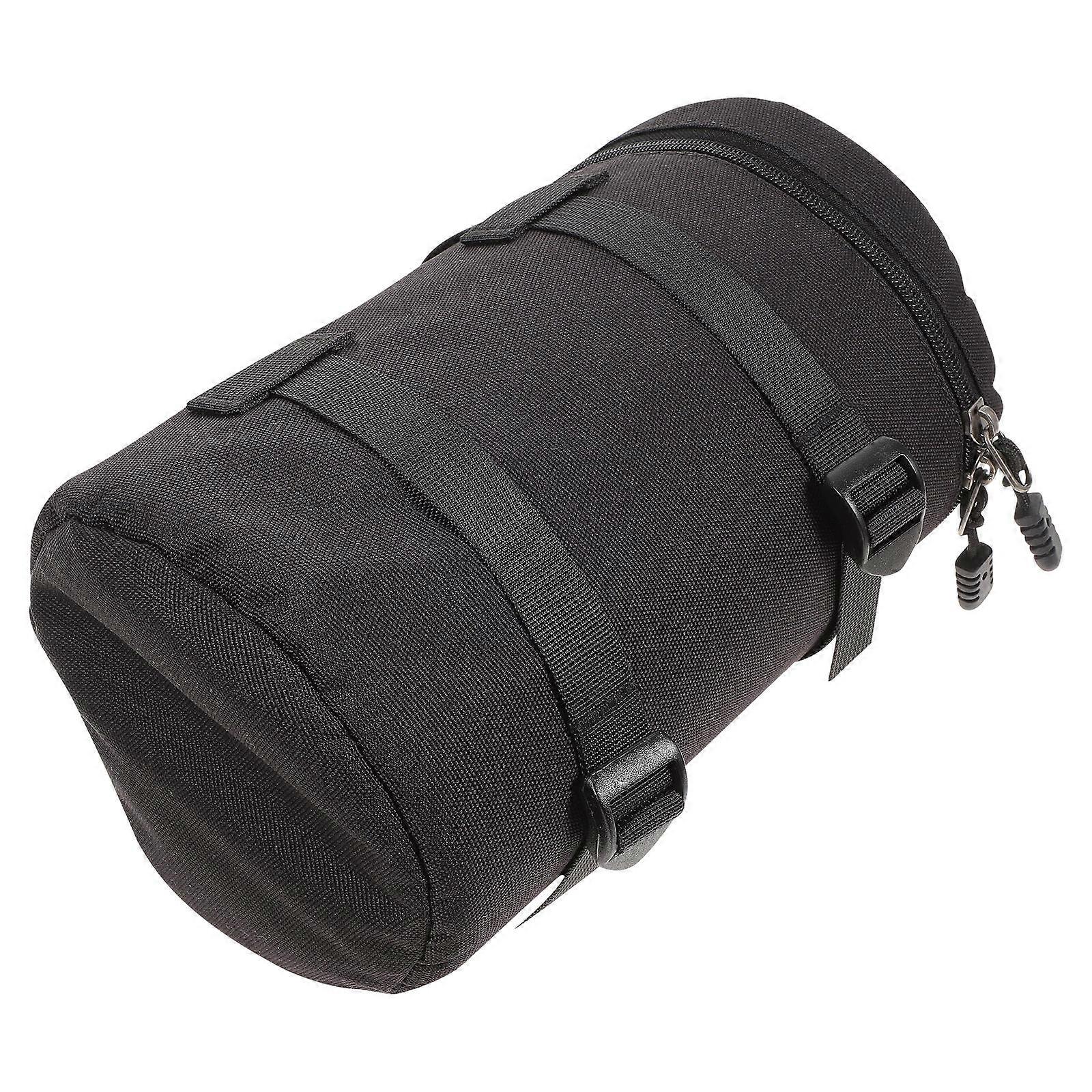 カメラレンズ収納バッグカメラレンズ収納ポーチ写真撮影落下防止23X11cmブラック1パック