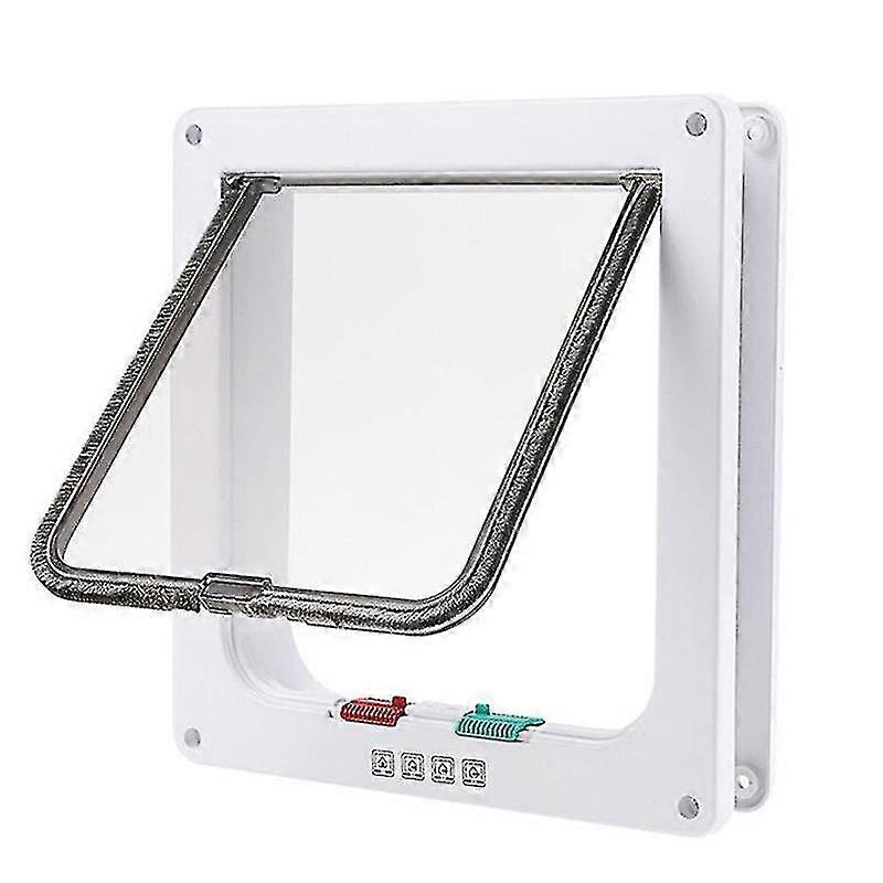 4-Way Lock Security Flap Door for Small Pets with Cat Flap Suitable for Various Pets Including Kittens and Puppies Available in 5 Colors