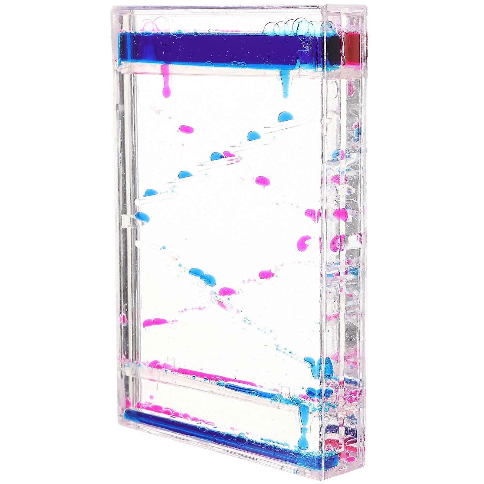 Double Color Liquid Timer Ornament Oil Drop Hourglass Desktop Decor Stress Relief Smooth Shiny Surface Home Office Decorative Bubbler
