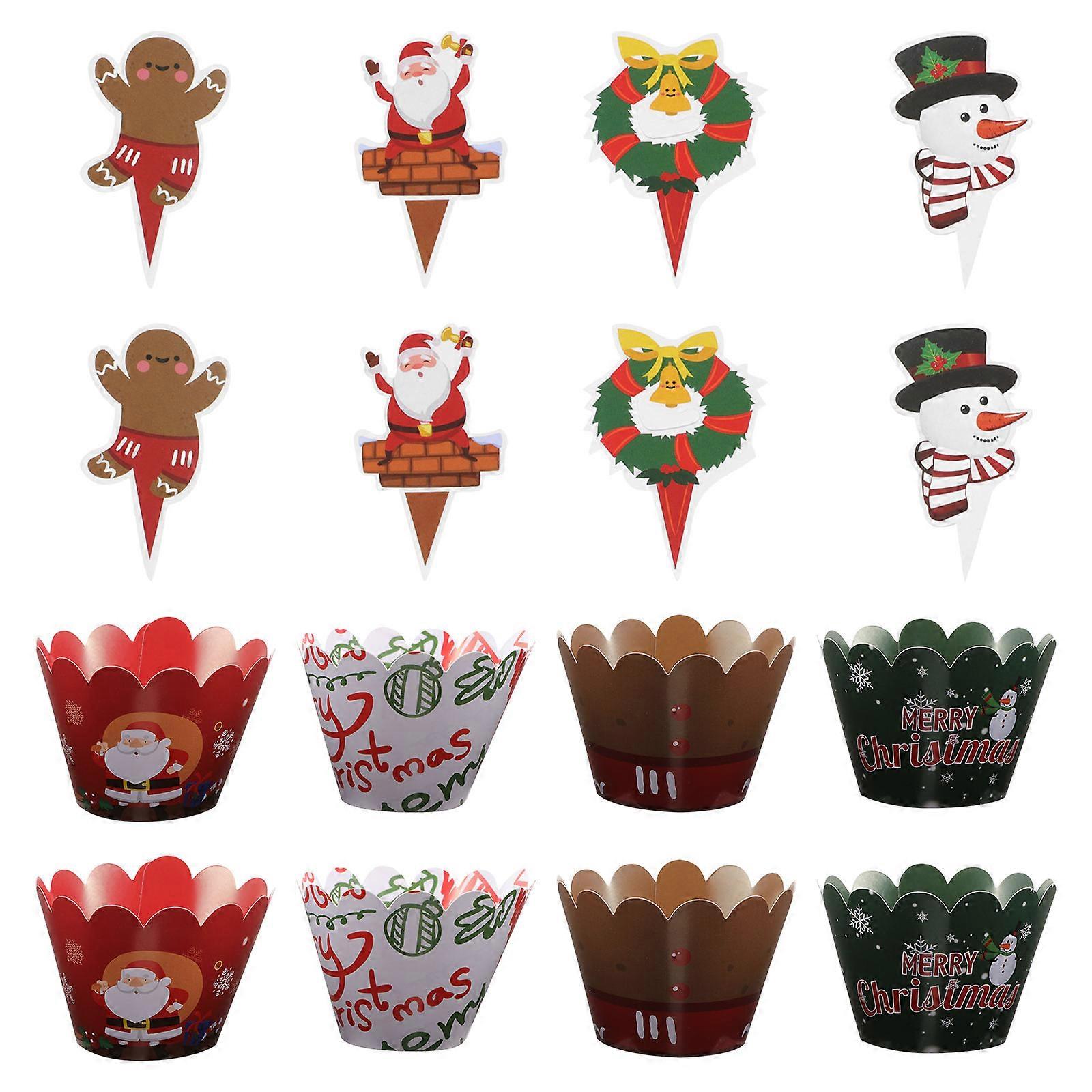 Ugly Sweater Cupcake Toppers Picks Christmas Theme Square Shape Assorted Color 8x8x5cm Cake Decorating 48Pcs