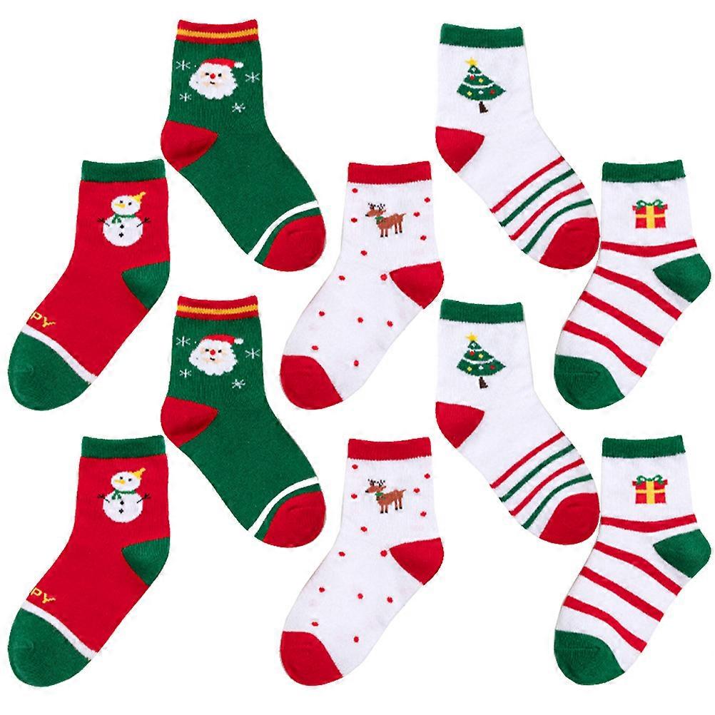 Festive Socks Trendy Children Socks Spring Autumn Winter Combed Cotton 5Set