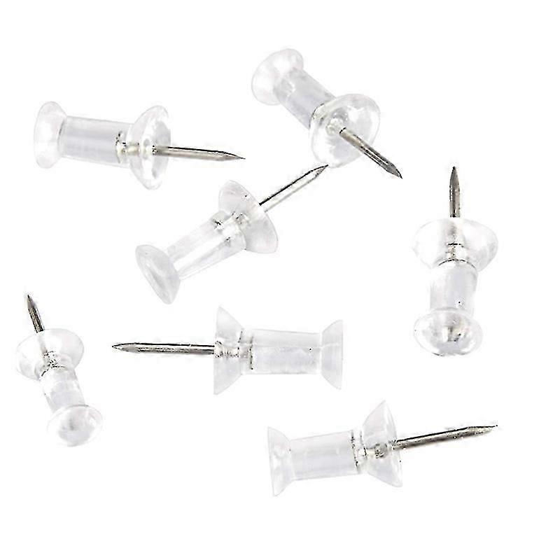 Push Pins Tacks, Clear Plastic Head, Steel Point, 100-Pack,23*8mm