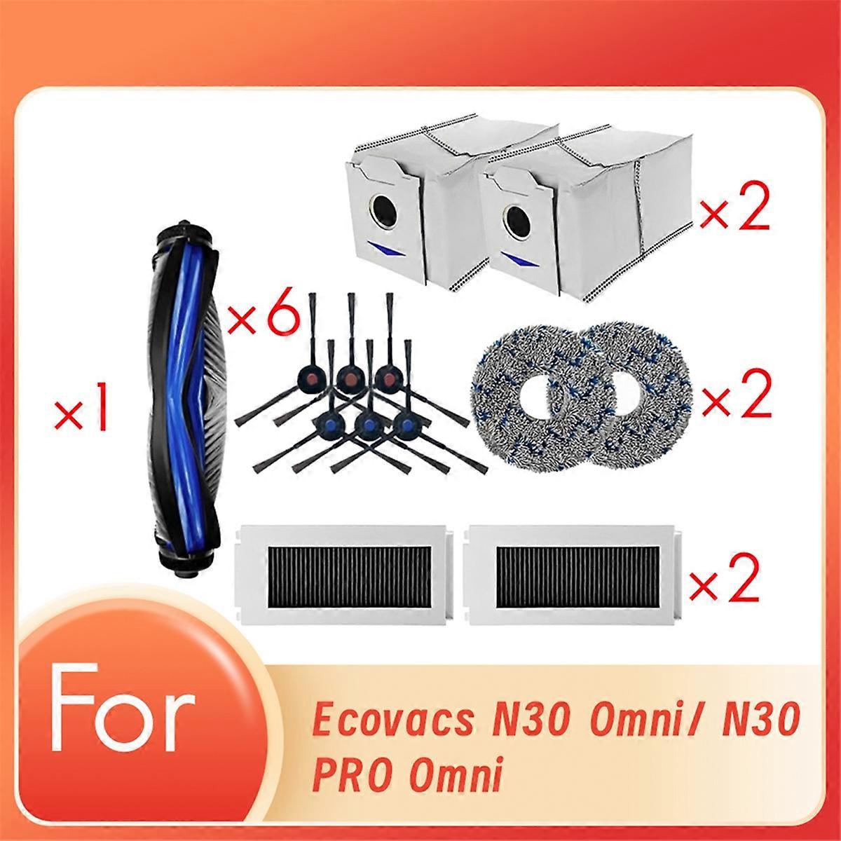 Main Roller Full Vacuum Parts for N30 Omni/ N30 PRO Omni Side Brush HEPA Filter Mop Cloth Dust Bag