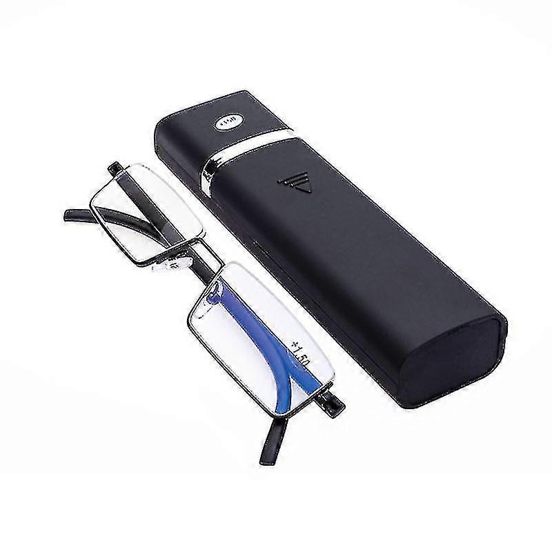 Half Frame Metal Reading Glasses with Anti Eyestrain Blue Light Blocking Feature