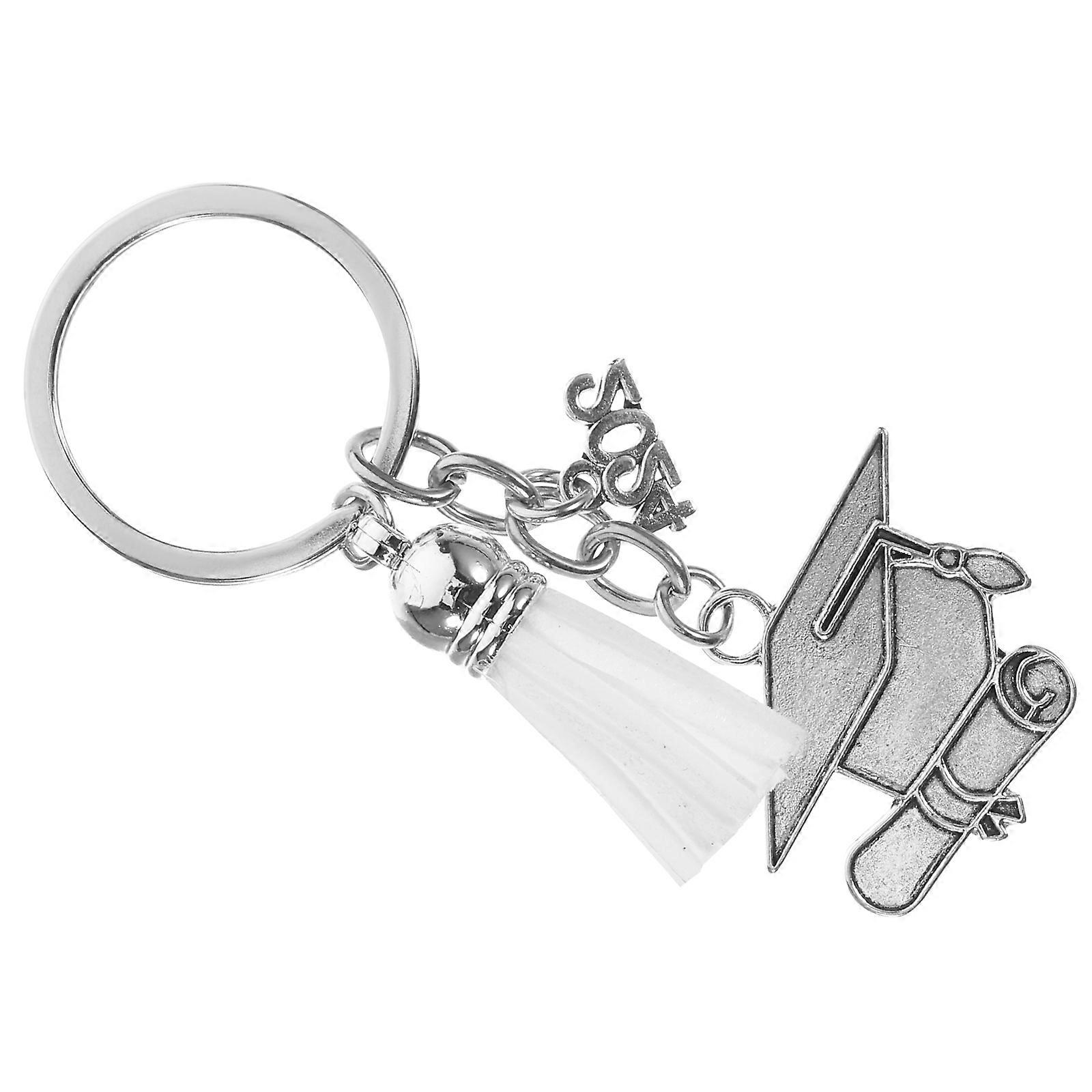 Graduation Keyrings Graduates Souvenir Simple Design Silver 1Set