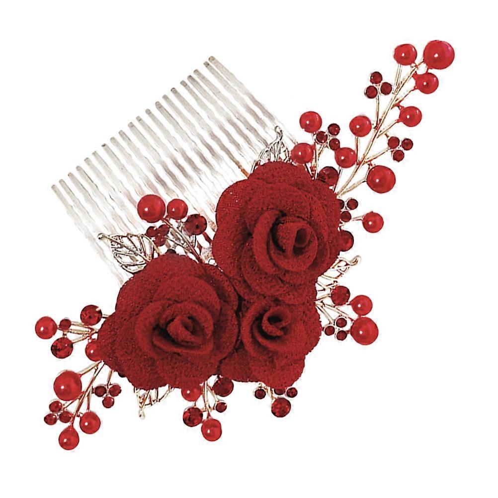 Elegant Rose Hair Comb for Wedding Floral Design Bridal Hair Accessory with Smooth Edge for Brides, Guests and Party Wear