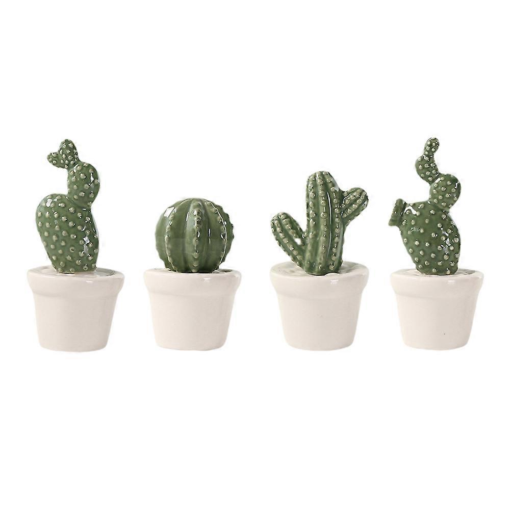 Small Faux Bonsai Bonsai Adornment Desktop Craft Ornament Lifelike Cactus Table Decoration 4Pcs