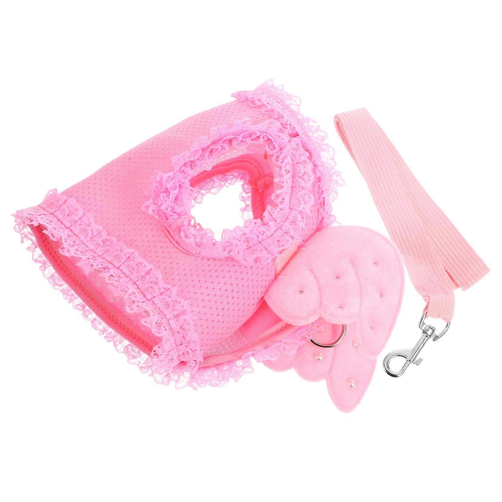 Adorable Cat Harness for Dogs and Cats Pink Chest Strap XL with Angel Design Durable and Breathable for Safe and Secure Walking