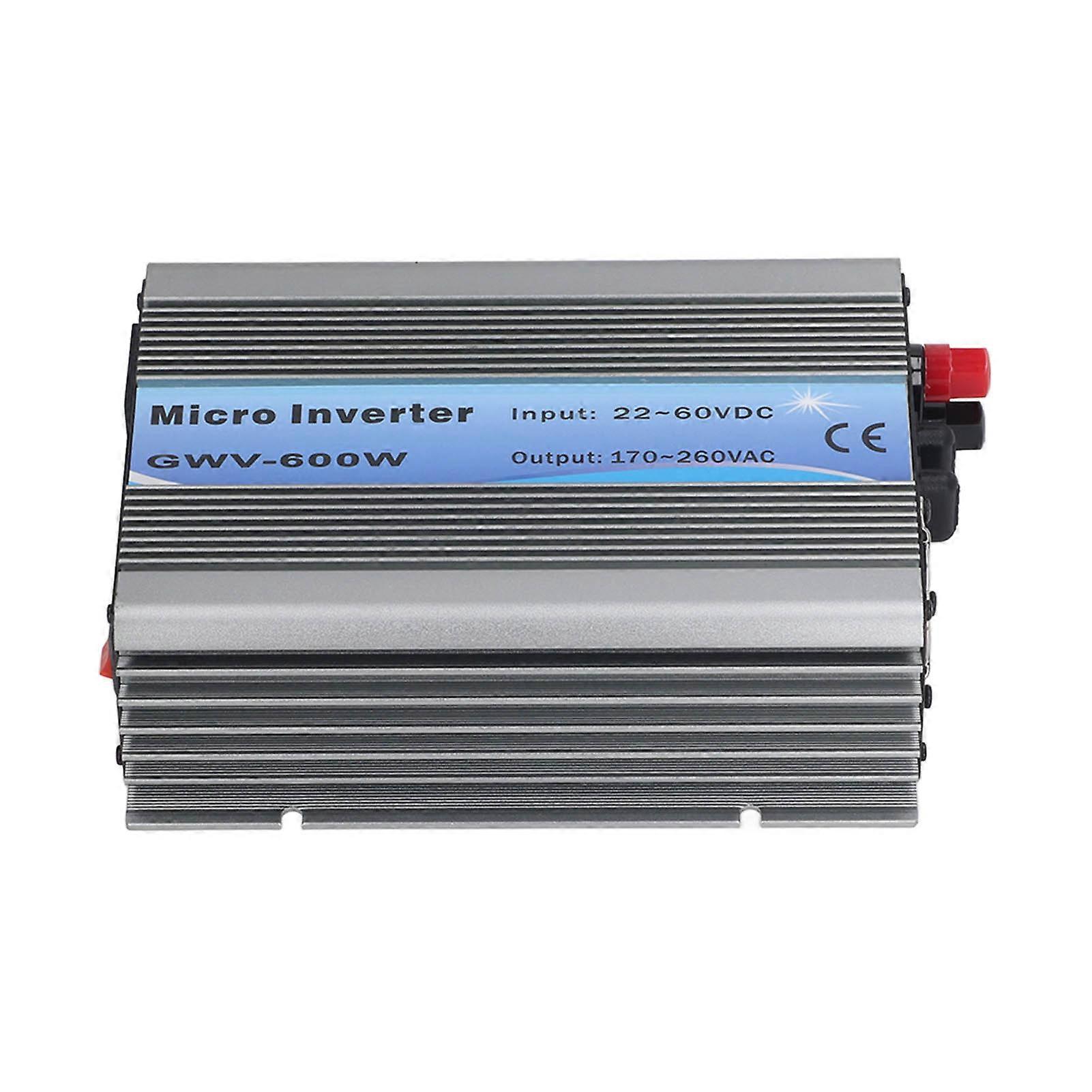 Solarwechselrichter 600W 22 bis 60VDC Lüfter aus Aluminiumlegierung Mehrfachschutz Netzgekoppelter Wechselrichter