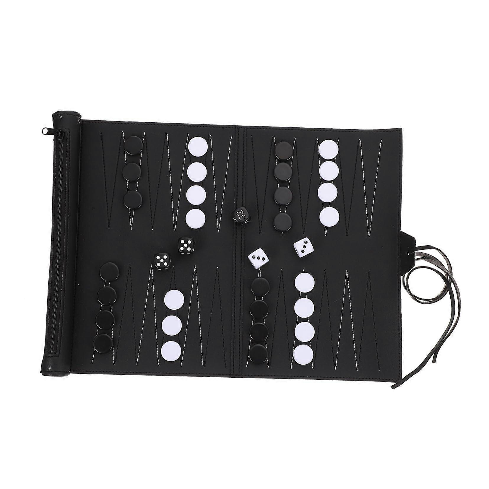Chess Board PU Rollable Portable Foldable Design International Chess Game Backgammon Board For Adults
