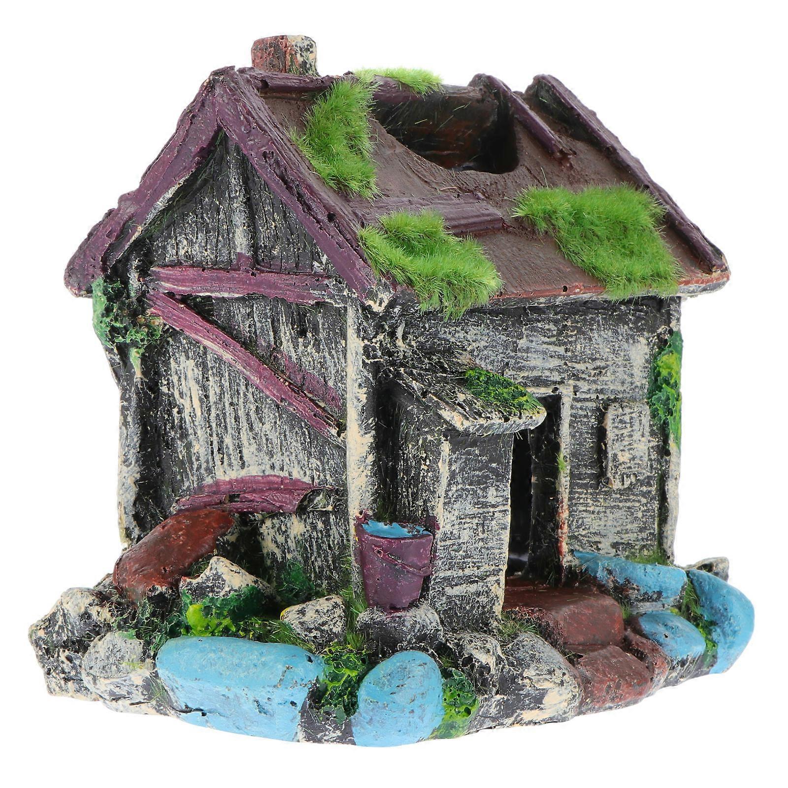 Aquarium Ornament Fish Breeding House Waterproof Moisture-Proof Easy to Clean Realistic 1Pcs