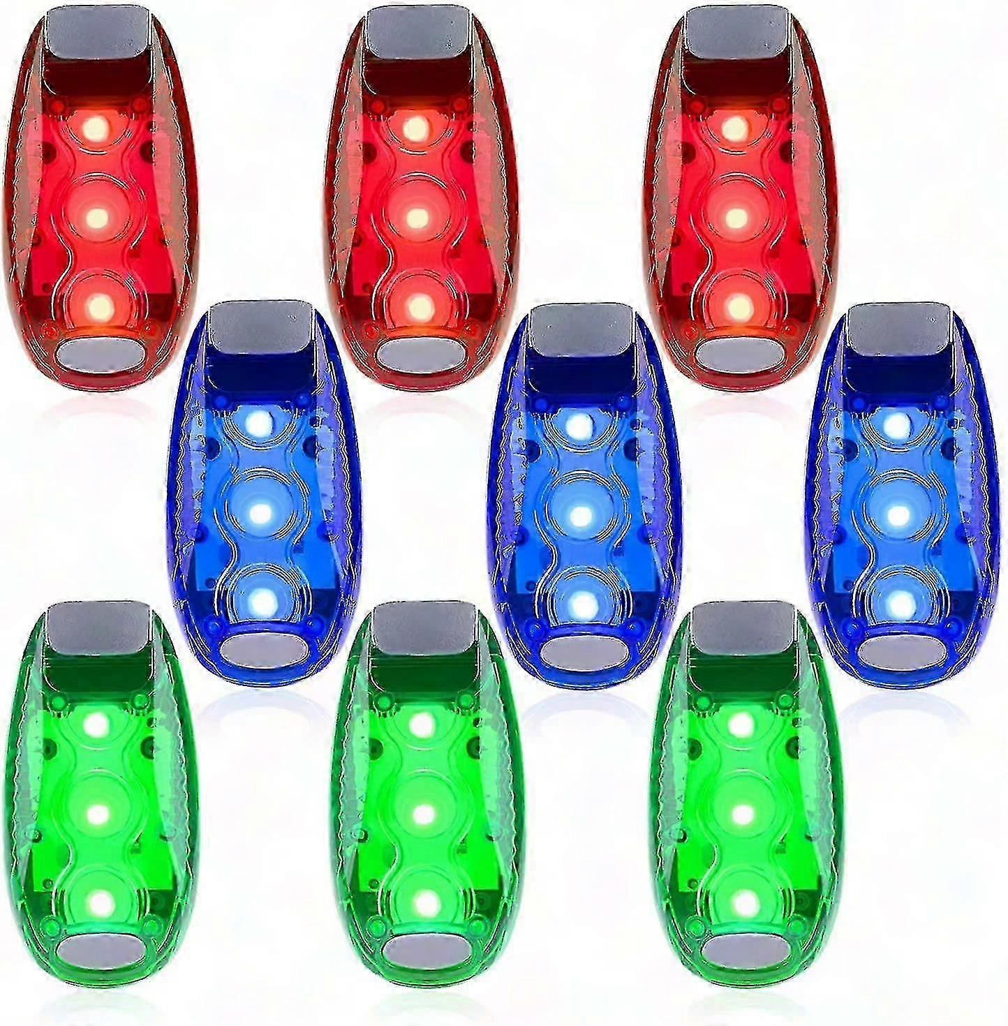 9-Piece Bike Safety Light Set with Strobe Function for Enhanced Visibility in Red, Blue, and Green Colors