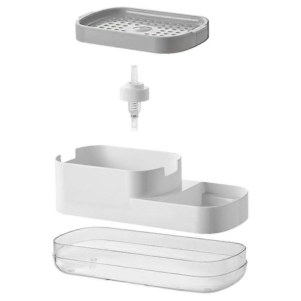 Lotion Pump Dispenser Practical Design Soap Box With Lid For Household Users Drainage 9.04x3.93x3.14 In 1Pack