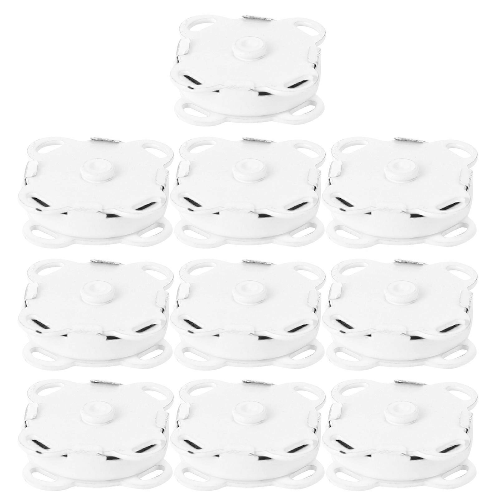 Magnetic Button Shirt Invisible Closure Easy to Open and Close for Leather Craft DIY Manual 15mm Wide Opposite Angle 18.5mm White 10Pcs