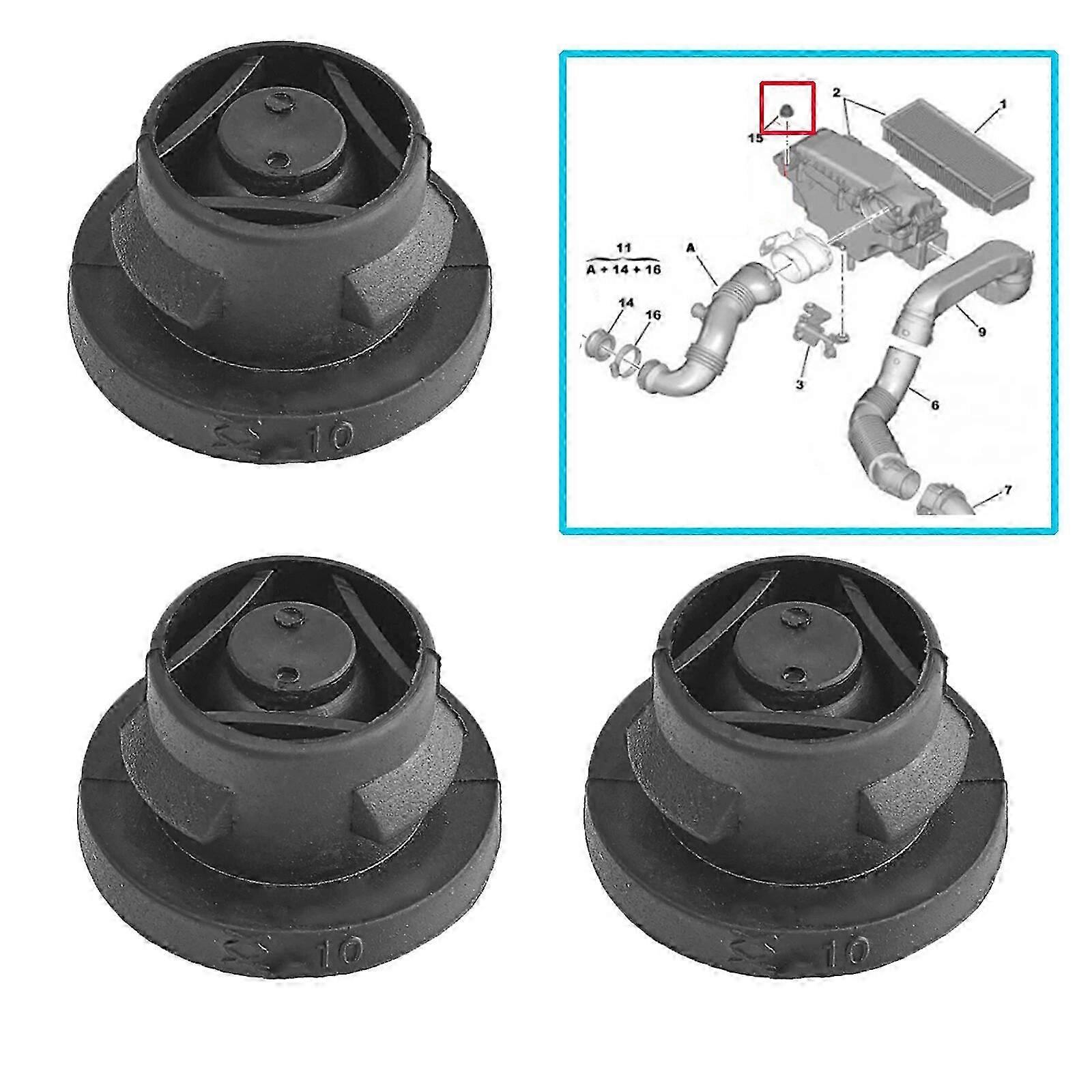 2025 3x Air Filter Box Rubber washer Grommet Insertion Eyelet Elements for Citroen C2 C3 C4 Berlingo Xsara Picasso 1.6HDI 1422A3