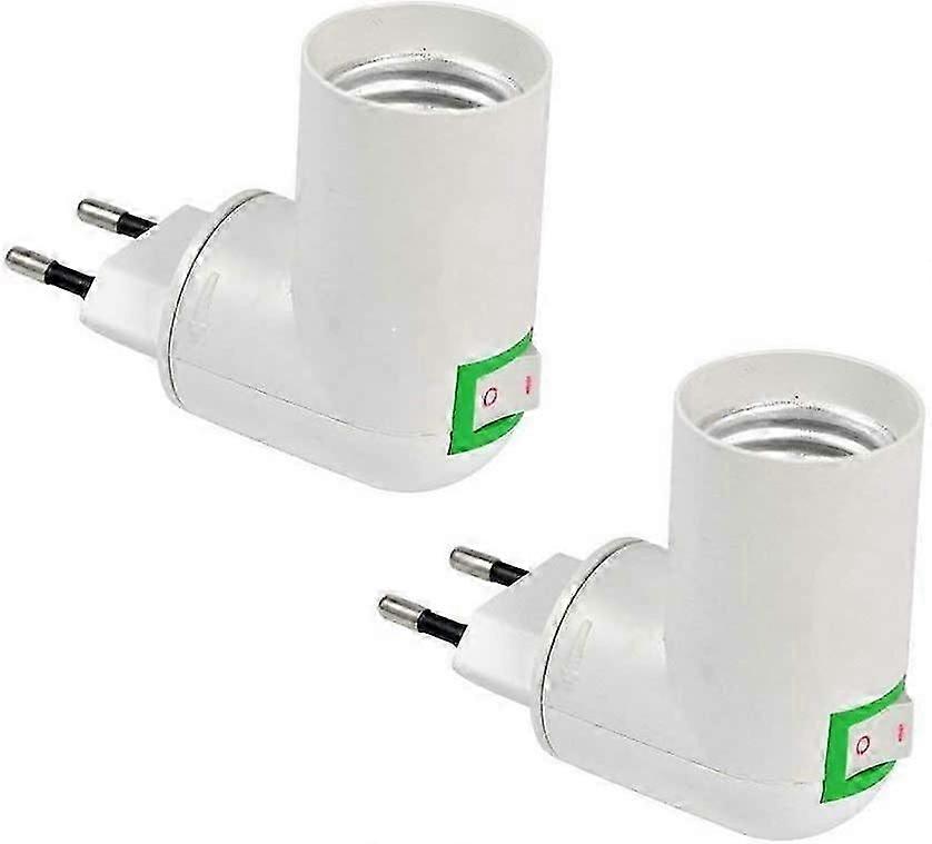 E27 Socket with Wireless Switch, E27 LED Light Bulb Base, Fast Lighting Plastic Socket, for Garage LampSet of 2 [jkw]