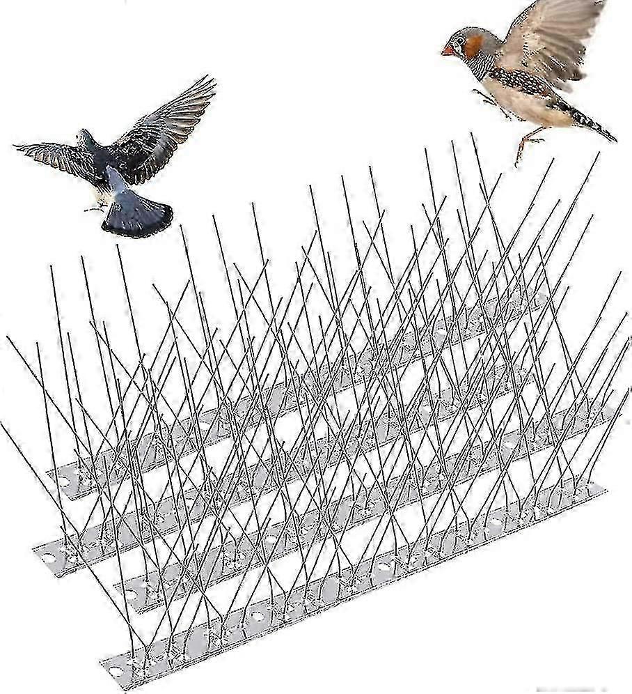 مسامير طيور ستانلس ستيل - 4 قطع ، طول 33 سم - طارد الطيور لأسقف ونوافذ الشرفات