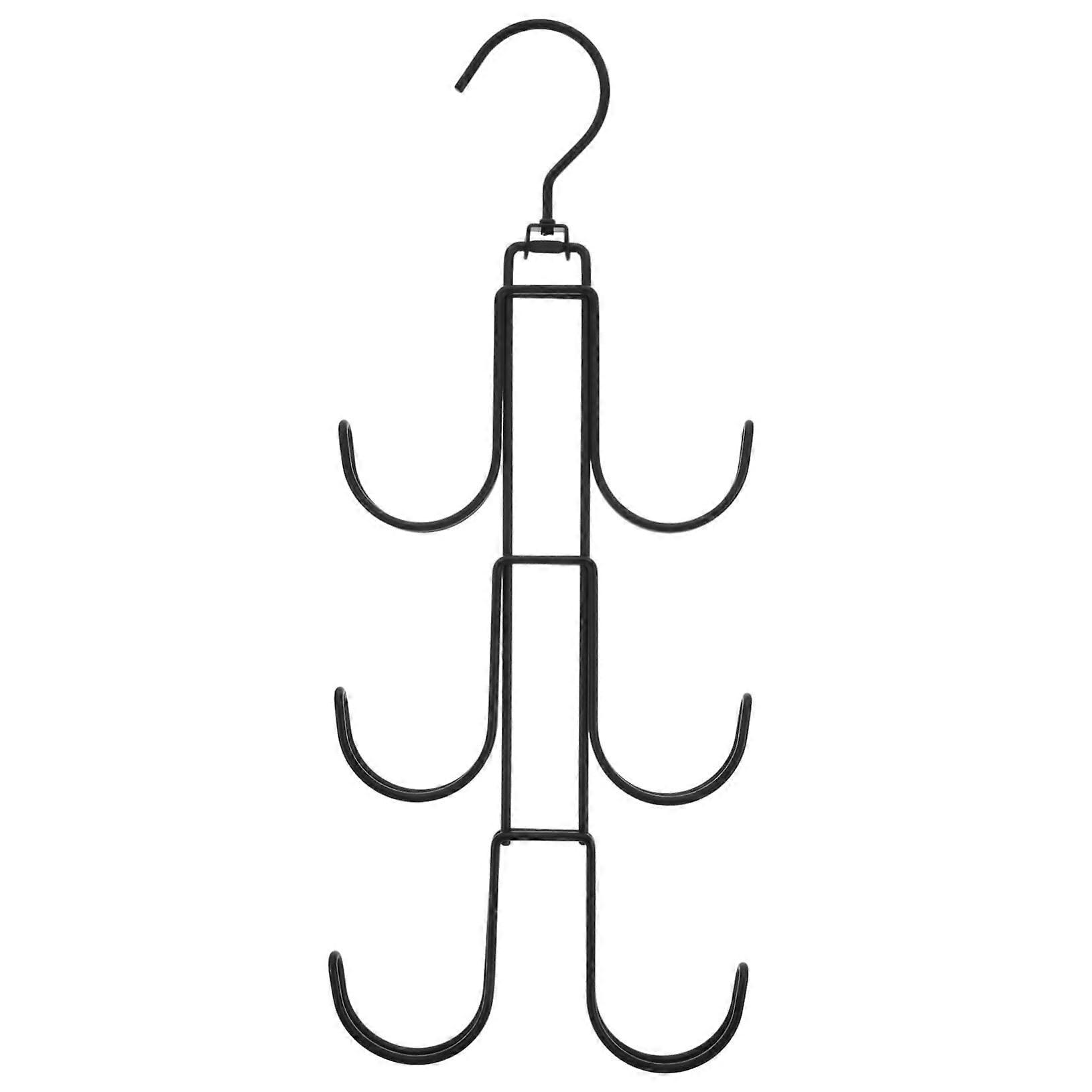 Elegant Closet Organiser Handbag Hanger Rotating Purse and Scarf Holder in Black, Durable Multi-Functional Accessory Storage