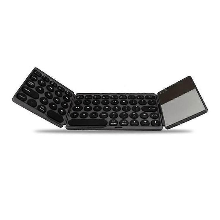 Portable Touchpad Round Keycap Folding Wireless Bluetooth Keyboard