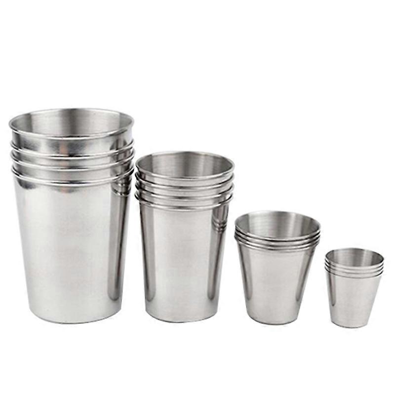 6 Pcs Copos de Aço Inoxidável para Viagem Prática ao Ar Livre Mini Conjunto de Copos Para Vinho de Uísque Com Estojo Conjunto de Caneca de Chá Portátil 30ml / 70ml / 180ml / 320ml