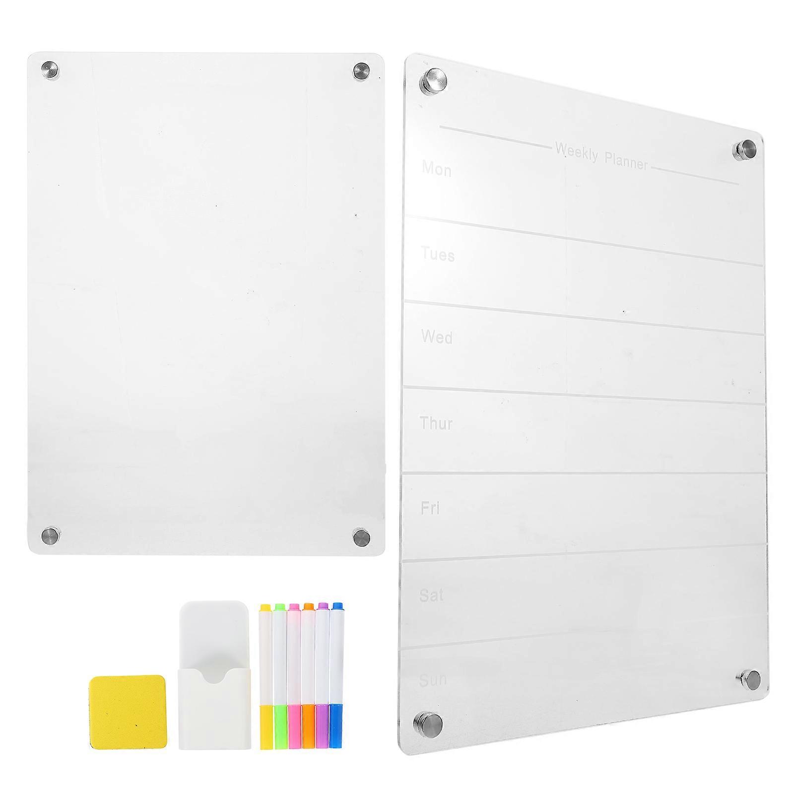 Refrigerator White Board Dry Erase Fridge Planner Boards Transparent Rectangular Note-Taking 1 Set