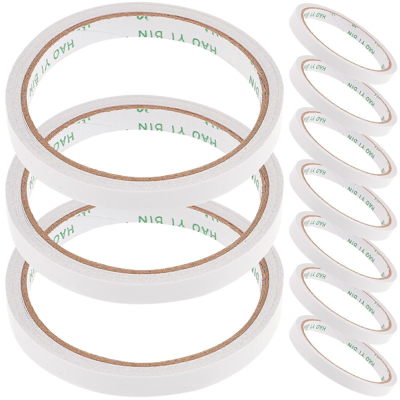 شرائط لاصقة على الوجهين شريط شديد التحمل للفنون والحرف الفوتوغرافية سكرابوكينغ تغليف الهدايا أبيض 1 × 800 سم التصاق 10 قطع