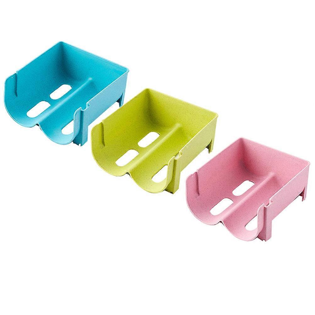 Beverage Organizer For Fridge Stackable Storage Containers Home Use Blue 16X14CM 7.5CM Height 3Pcs