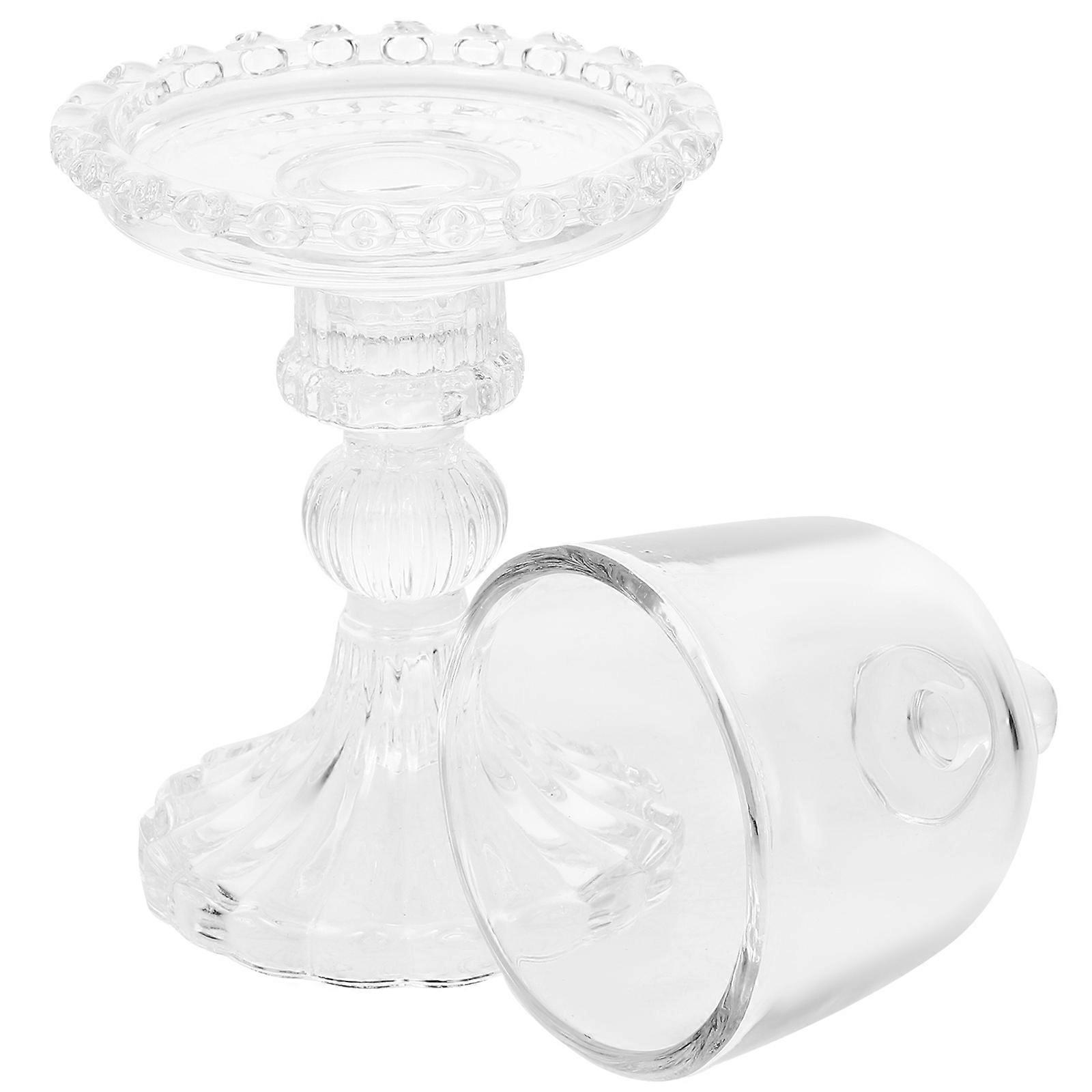 Mini Cake Plate Glass Dessert Display With Lid Creative Design Multi Functional Use Transparent 7.9×3×3in 1Pack