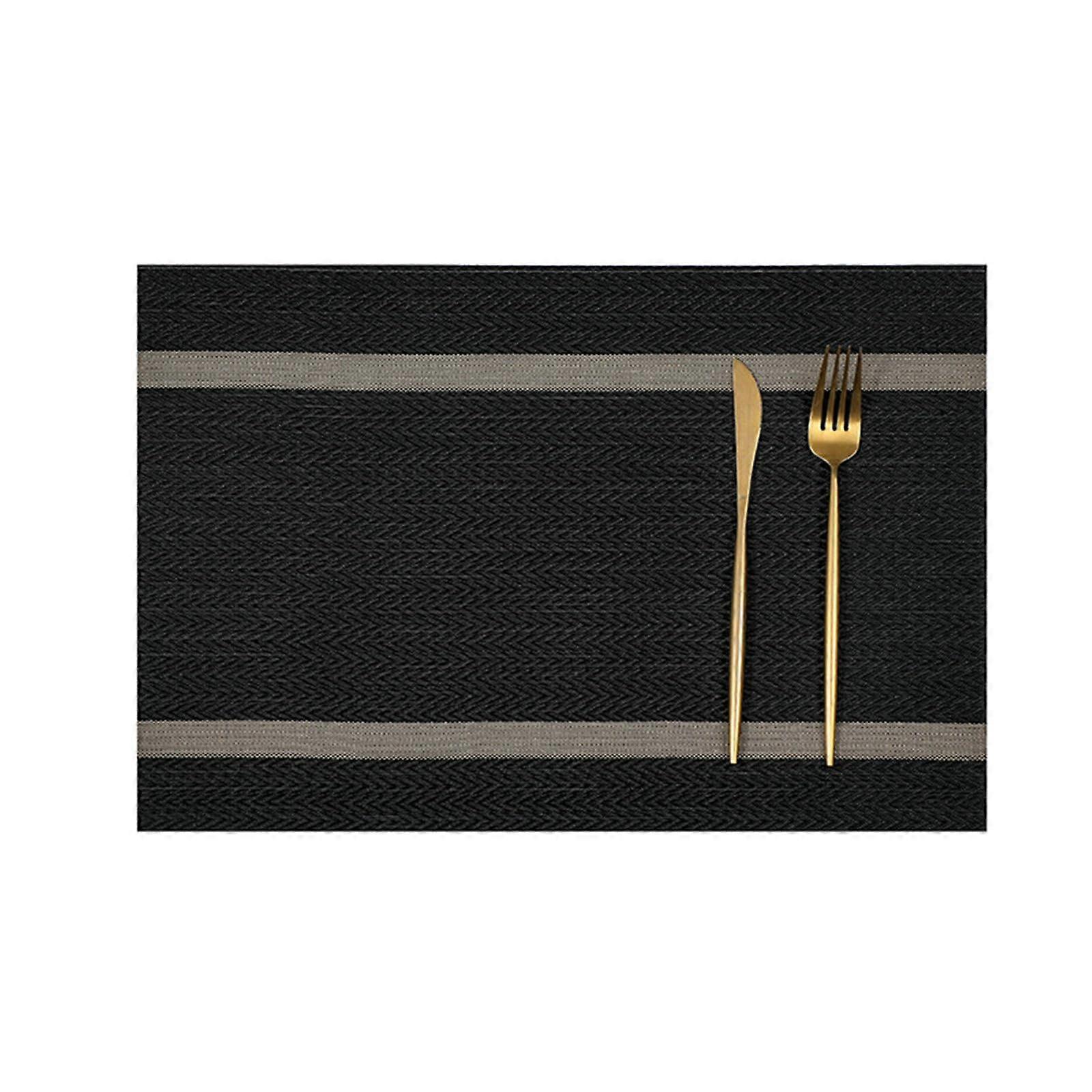 Rectangular Leather Place Mats Set Of 6, Wheat Textured 45 X 30 CM, Modern Dining Room Kitchen Mats