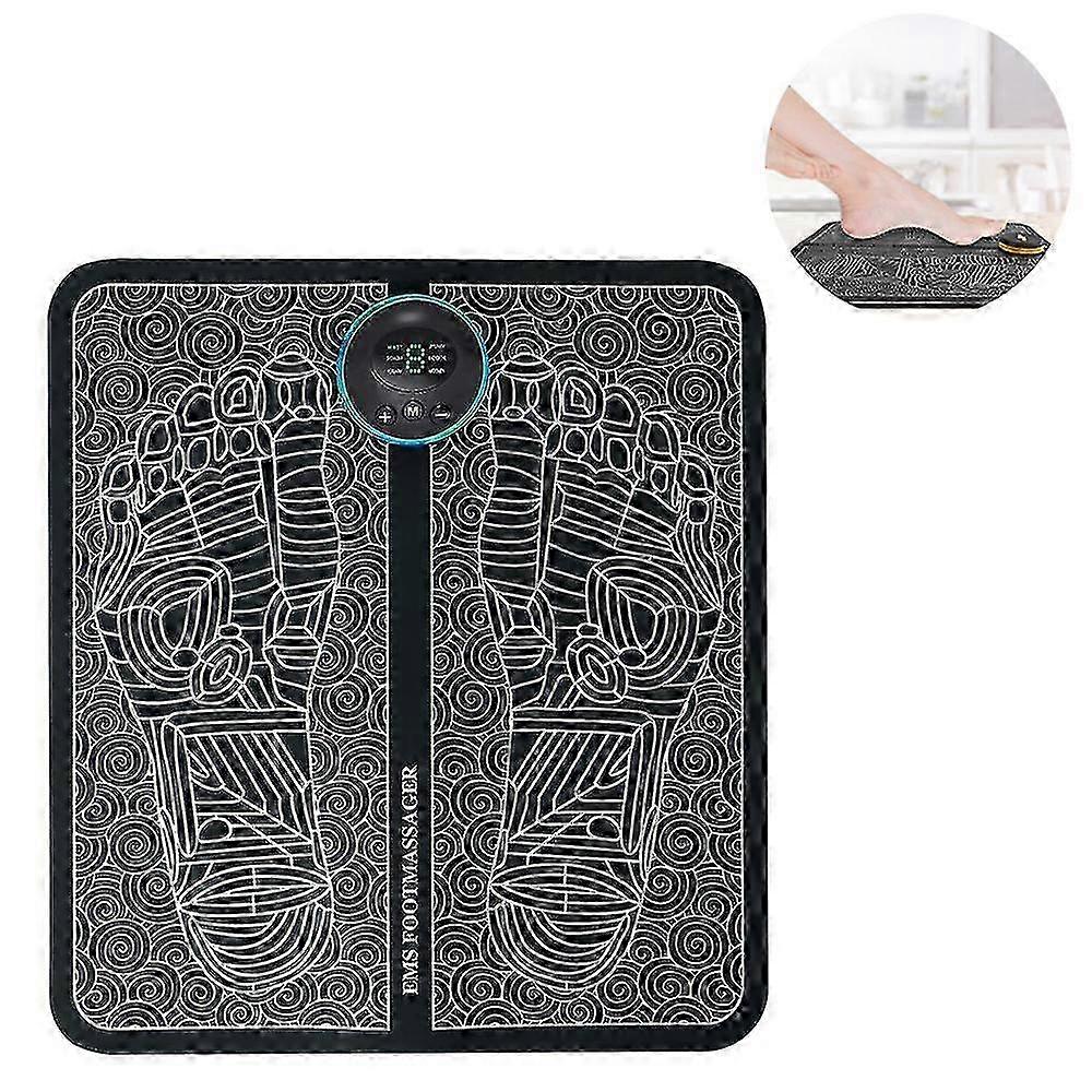 電動フットマッサージャー、EMSフットクッション、レッグリシェイプ、6 EMSパルスモード、9強度、生体電気マッサージ、折りたたみ式ポータブルマットUSB充電式hwy1