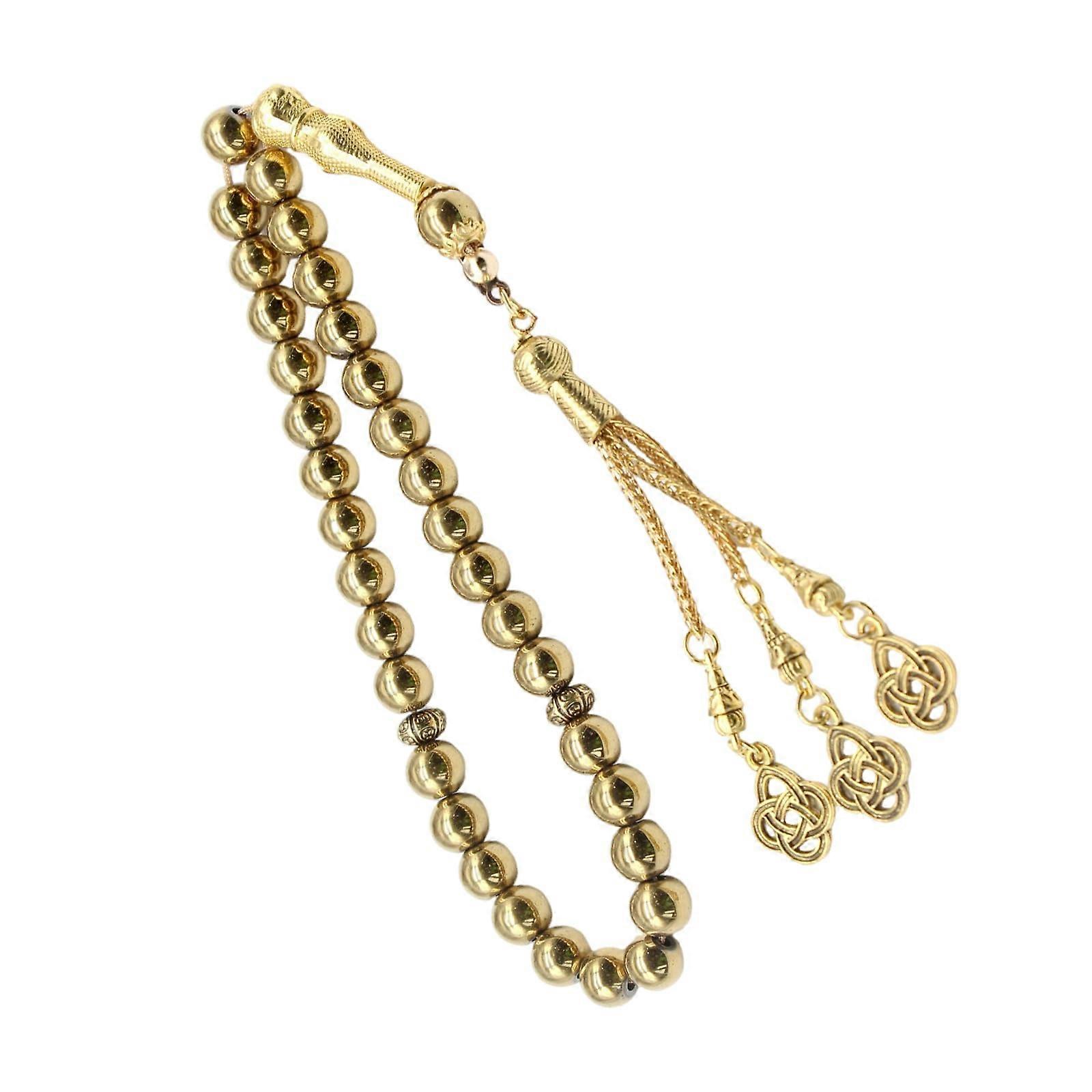Muslim Prayer Beads Muslim Worship Meditation 33pcs Elegant Tassel Design Gold