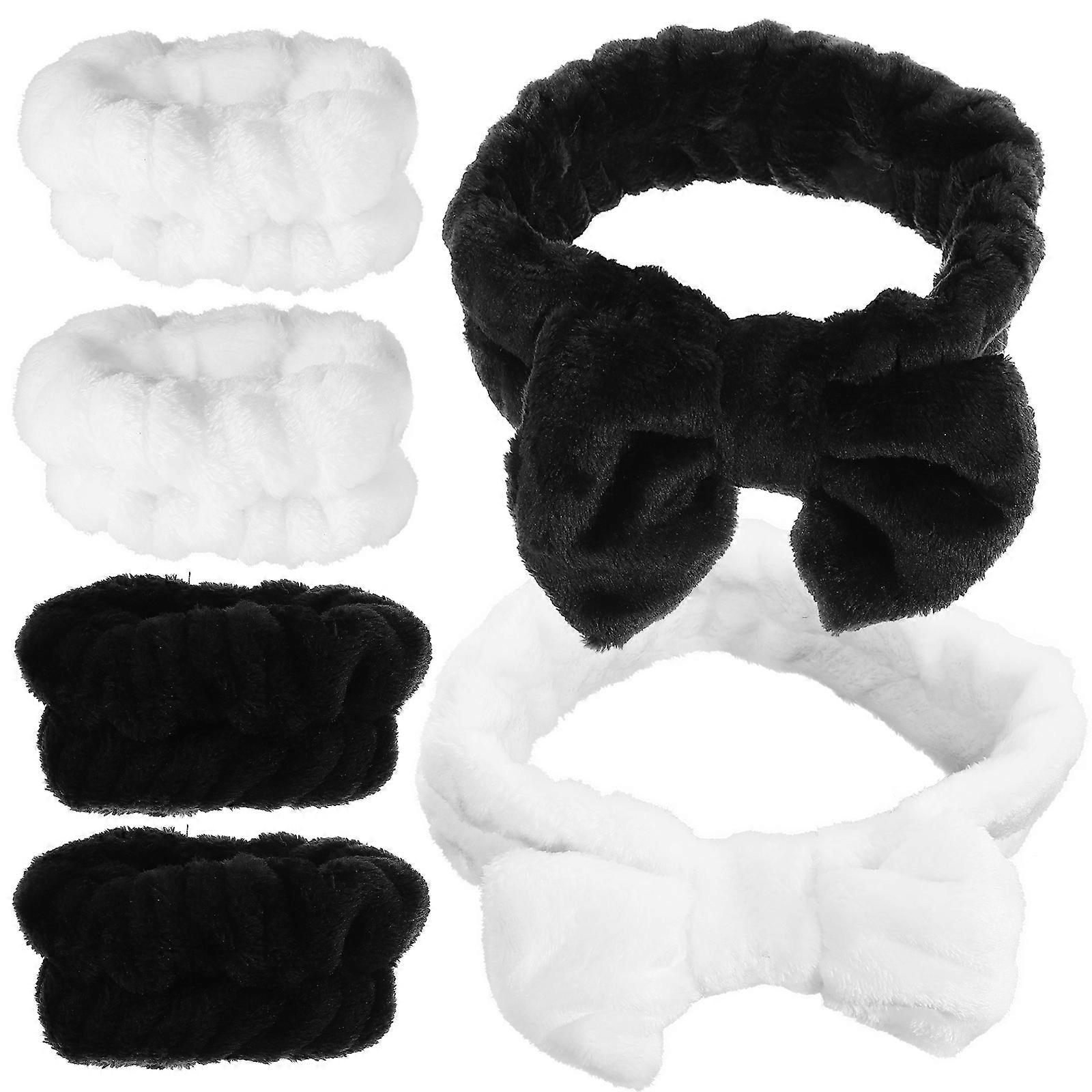 Face Washing Hairband Set For Girls With Bowtie Design For Daily Use Assorted Color 6Pcs