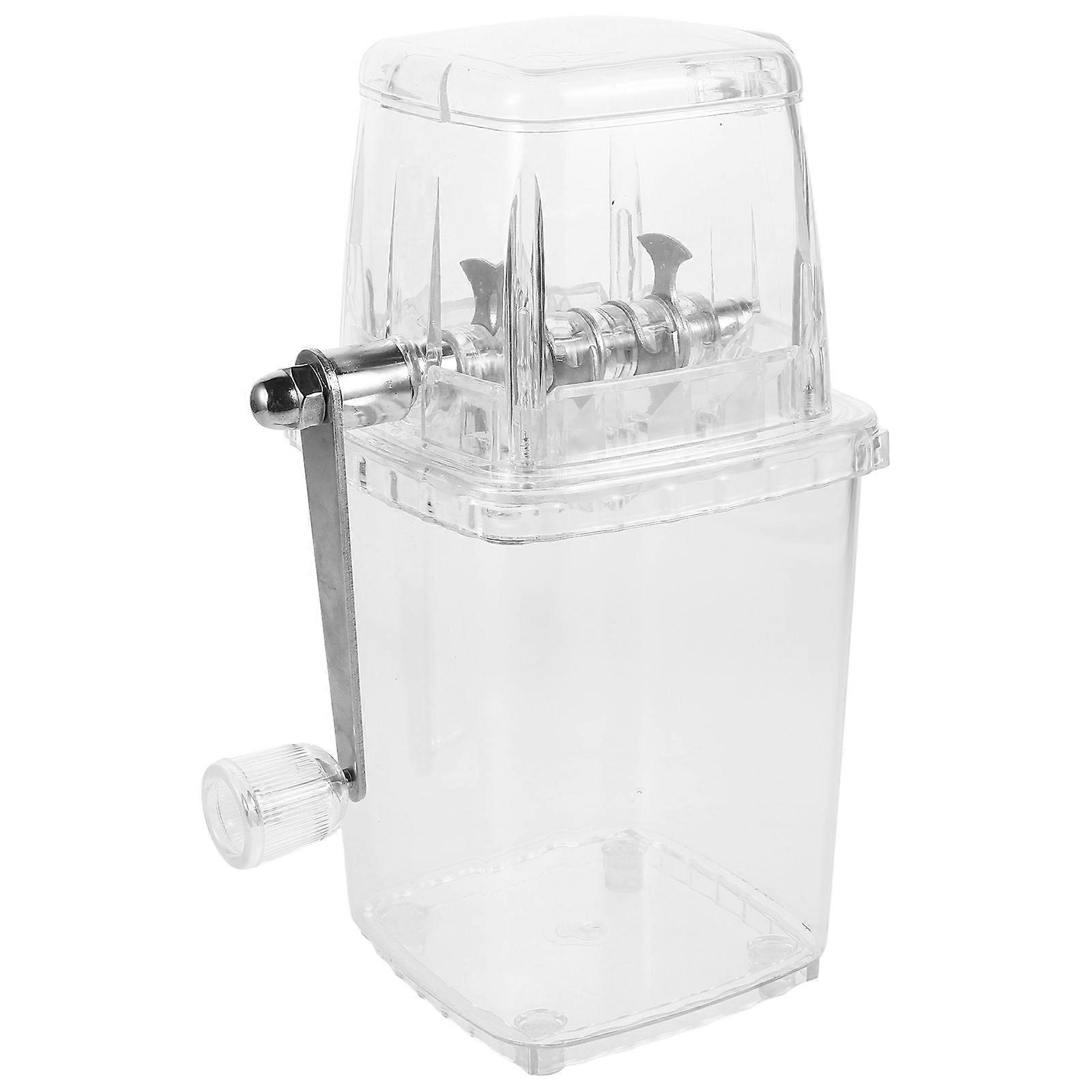 Portable Manual Ice Crusher for Making Snow Cones Slush Smoothies with Stainless Steel and Plastic Design 7.87x3.54x6.69 Inches