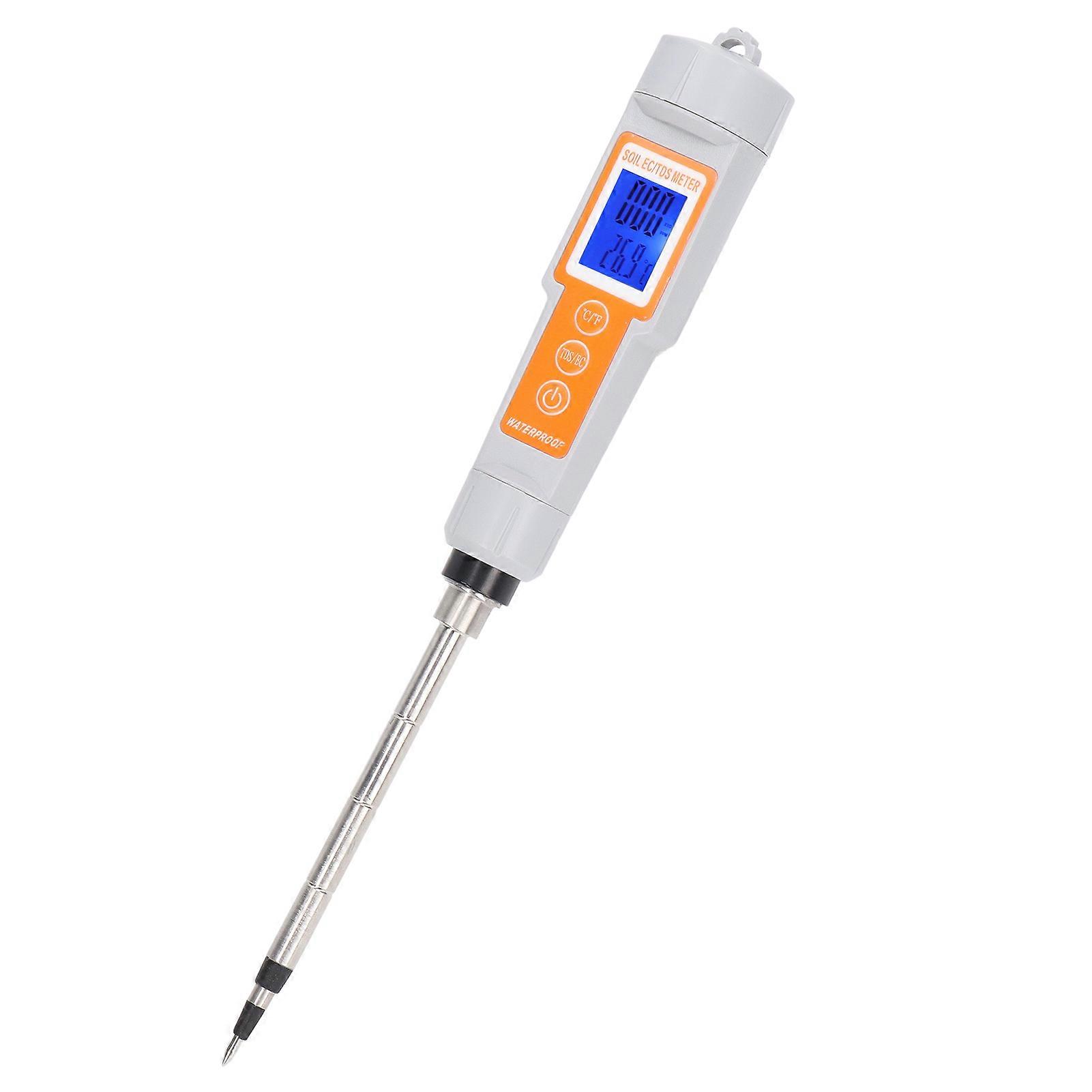 Soil EC Meter Temperature Tester TDS Sensor LED Display Tool for Horticulture Planting 