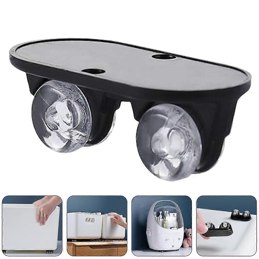 8Pcs Storage Box Wheels Way Roller Black Household Set
