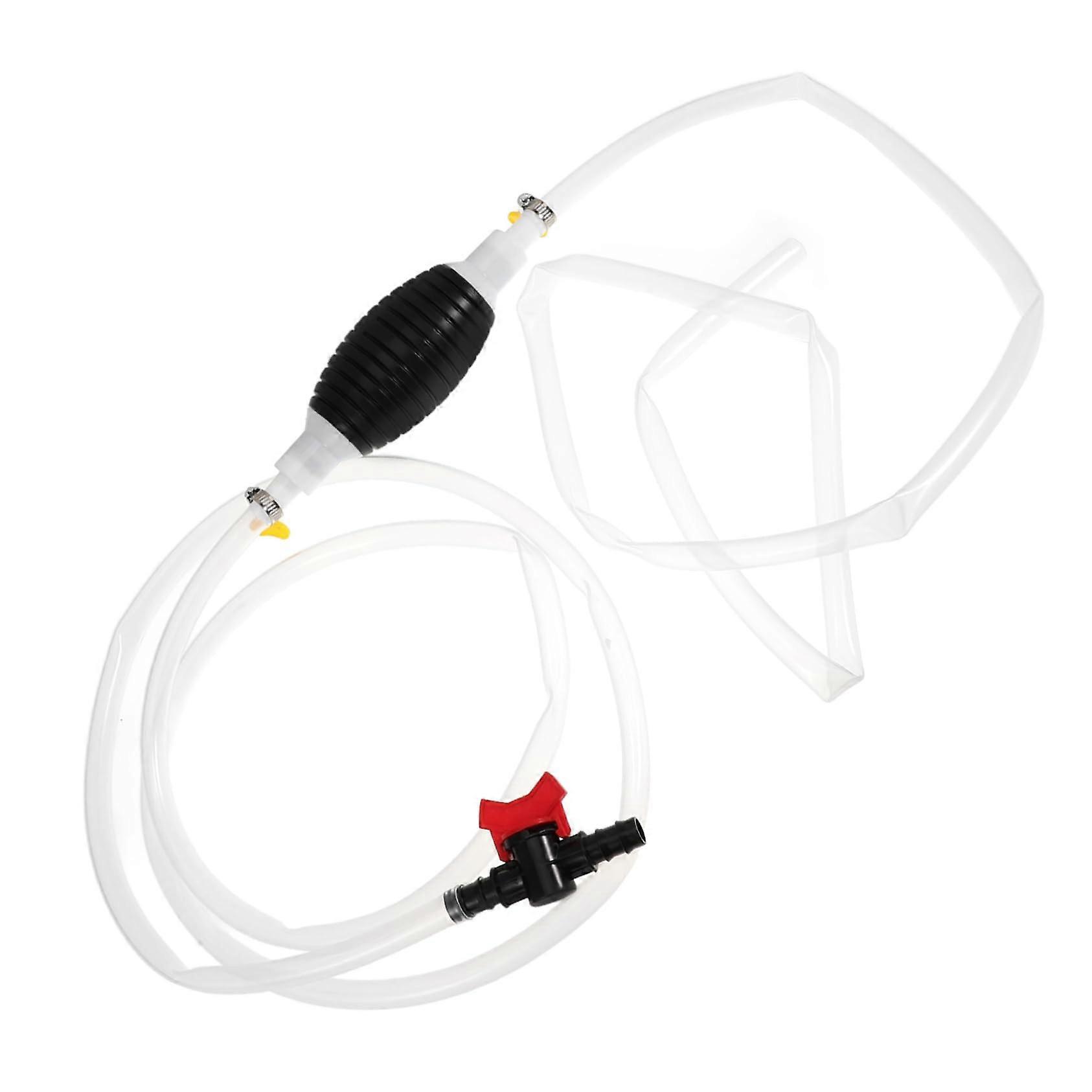 Hand Siphon Pump With Valve - 1-Piece Set, Multifunction Water-Change Siphon For Fish Tanks, Hose Included