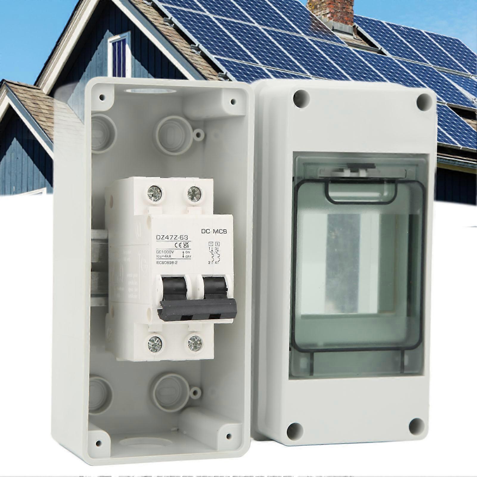 DC Miniature Circuit Breaker 2P 25A IP65 Pa66 Housing Circuit Breaker for Solar Off Grid System 1000V 