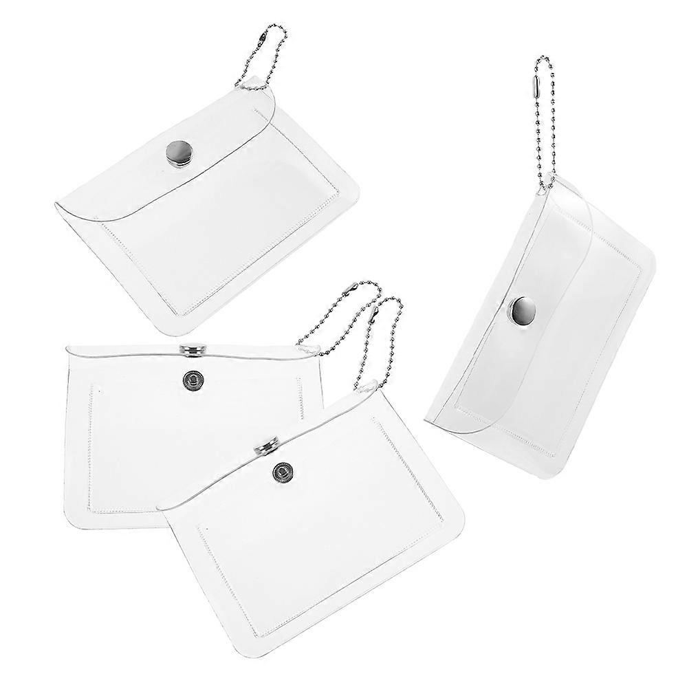 4pcs Portable Transparent Coin Storage Bags for Cards, Change & Travel Essentials – Lightweight Pouches for Students, Office & Travel Organization