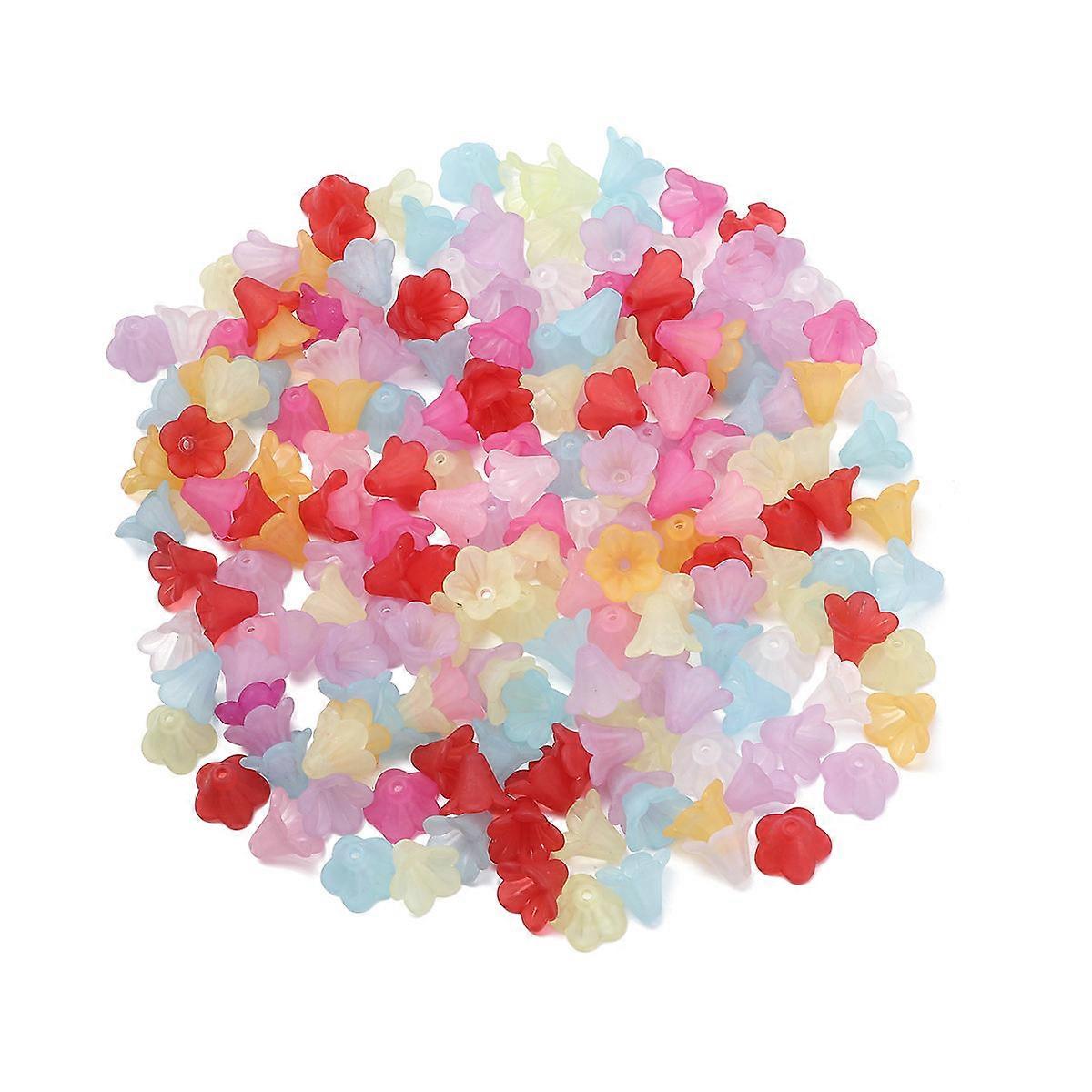Acrylic Flower Petals for DIY Crafts Assorted Color Durable with Large Holes 200 G