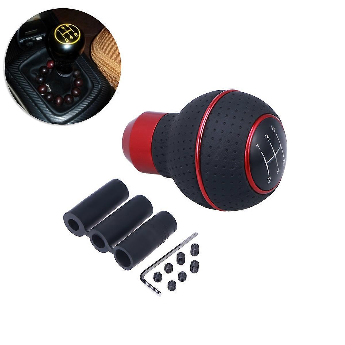 Durable Aluminum Alloy Car Gear Knob for Manual Shifters Stylish Red Design Fits 5Speed